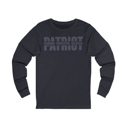 Patriotic Warrior Long Sleeve Tee - Conservative Faith and Freedom Statement Shirt - Patriot Supply Co.
