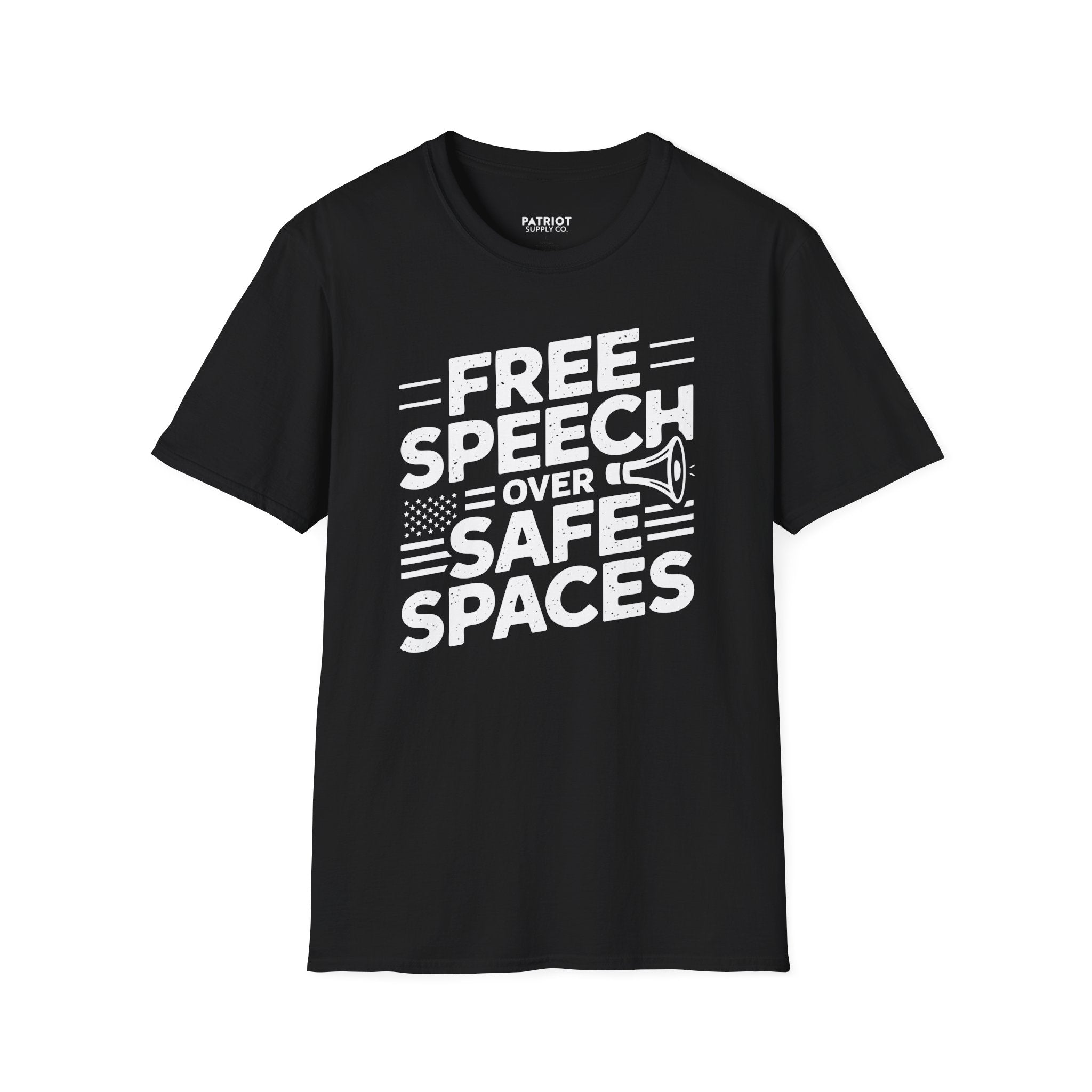 Free Speech Over Safe Spaces - Conservative First Amendment Statement T-Shirt - Patriot Supply Co.
