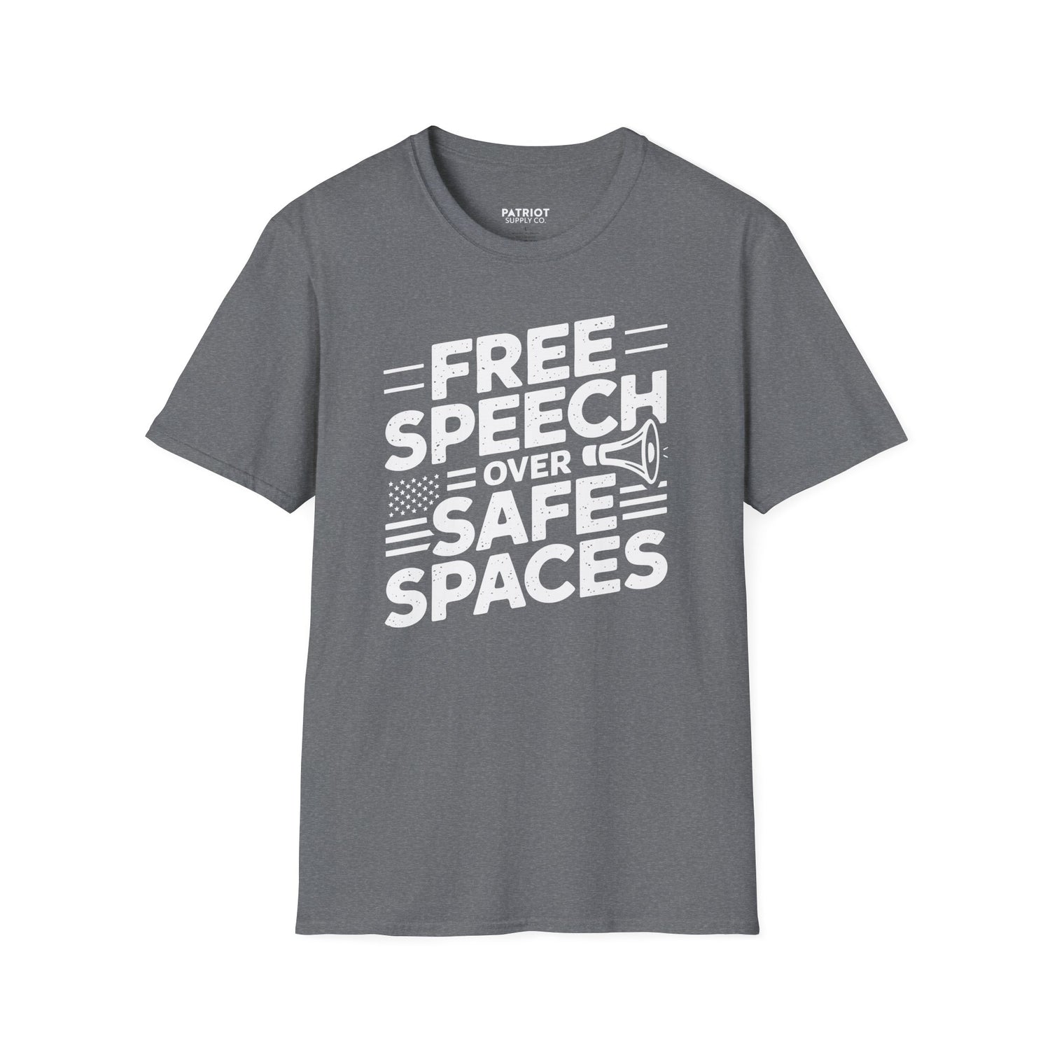 Free Speech Over Safe Spaces - Conservative First Amendment Statement T-Shirt - Patriot Supply Co.