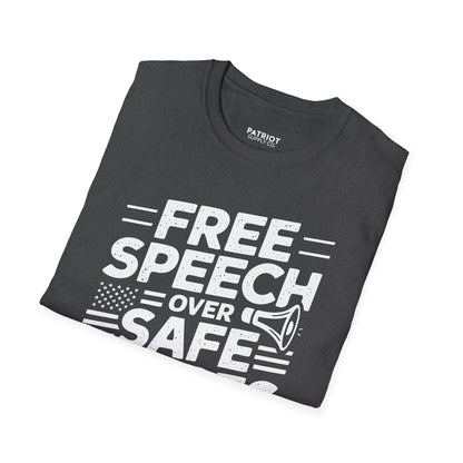 Free Speech Over Safe Spaces - Conservative First Amendment Statement T-Shirt - Patriot Supply Co.