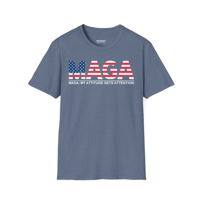 MAGA My Attitude Gets Attention - Bold Conservative Statement T-Shirt - Patriot Supply Co.