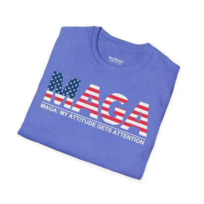 MAGA My Attitude Gets Attention - Bold Conservative Statement T-Shirt - Patriot Supply Co.